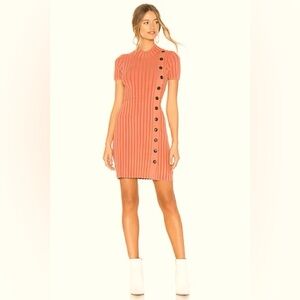 Free People Lottie rib short sleeve dress in coral size S / Small